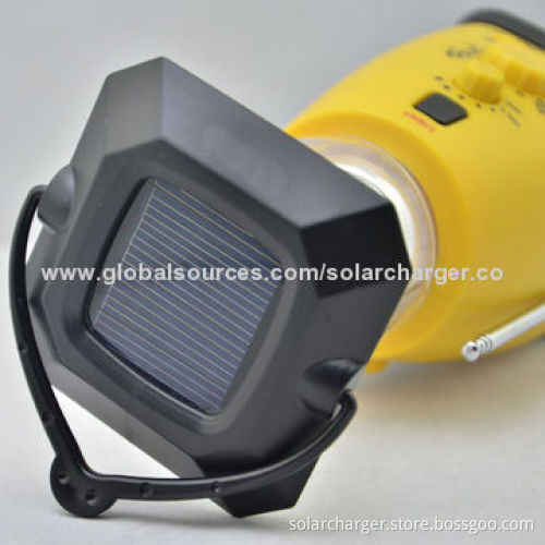 Solar/Dynamo Camping Lantern with Built-in 500mA Lithium Battery, AM/FM Radio